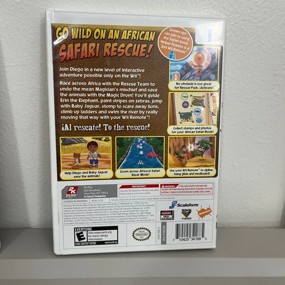 Nintendo Wii Game Bundle Littlest Pet Shop Friends Go Diego Go Safari Rescue CIB